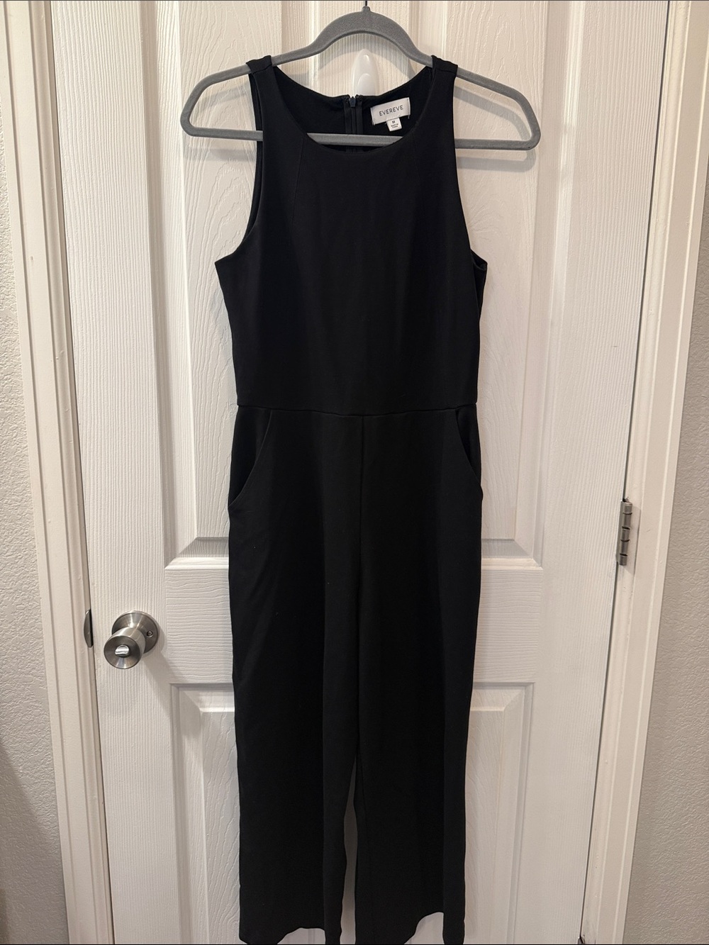 Evereve Black Sleeveless Wide-Leg Jumpsuit